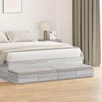 Bed Drawers Grey Sonoma 135x36,5x16,5 cm Engineered Wood