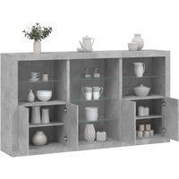 Sideboard with LED Lights Concrete Grey 181.5x37x100 cm