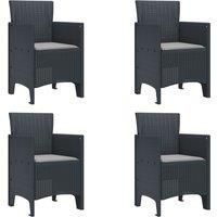 Garden Chair Set of 4 Anthracite, Light grey