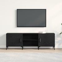 TV Cabinet Black Oak 150x30x50 cm Engineered Wood