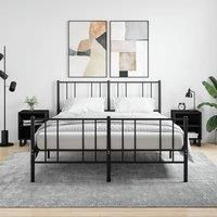 Bedside Cabinets 2 pcs Black 40x30x50 cm Engineered Wood