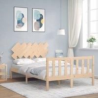 Bed Frame with Headboard Small Double Solid Wood