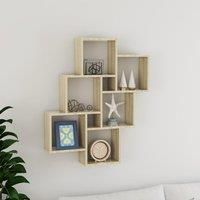 Wall Cube Shelf Sonoma Oak 78x15x93 cm Engineered Wood
