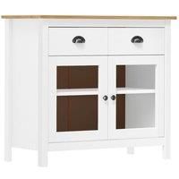 Sideboard Hill White 90x40x80 cm Solid Pine Wood