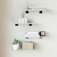 Bookshelf Boards 4 pcs High Gloss White 40x20x1.5 cm Engineered Wood