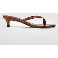Schuh Sunnie Toe Post Kitten Heel Sandal - Tan
