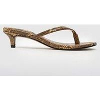 Schuh Sunnie Toe Post Kitten Heel Sandals - Snakeskin