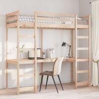 Loft Bed Frame without Mattress 80x200 cm Solid Wood Pine
