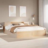 Bed Frame without Mattress 200x200 cm Solid Wood Pine