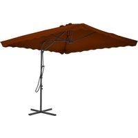 Outdoor Parasol with Steel Pole Terracotta 250x250x230 cm