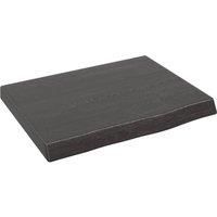 Wall Shelf Dark Grey 40x30x(2-4) cm Treated Solid Wood Oak