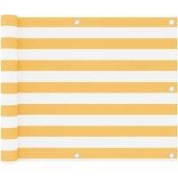 Balcony Screen White and Yellow 75x400 cm Oxford Fabric