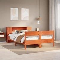 Bookcase Bed without Mattress Wax Brown 135x190 cm Double Solid Wood Pine