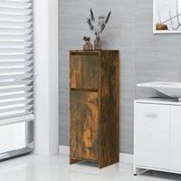 Bathroom Cabinet Smoked Oak 30x30x95 cm Engineered Wood
