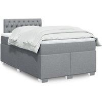 Box Spring Bed with Mattress Light Grey 120x200 cm Fabric