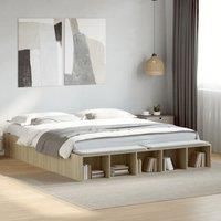 Bed Frame without Mattress Sonoma Oak 200x200 cm