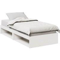 Day Bed without Mattress White 100x200 cm Solid Wood Pine