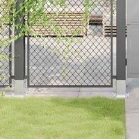 Post Bases Square 12 pcs Silver 91x91 mm Galvanised Steel