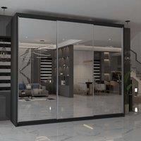 Cuba Sliding Mirror Wardrobe - LED Light 250cm x 217cm