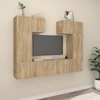 6 Piece TV Cabinet Set Sonoma Oak Engineered Wood