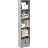 Bookcase Grey Sonoma 40x24x176 cm Engineered Wood