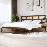 Bed Frame Honey Brown Solid Wood Pine 200x200 cm