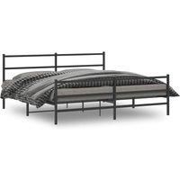 Metal Bed Frame without Mattress with FootboardBlack 183x213cm