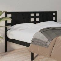 Headboard Black 206x4x100 cm Solid Wood Pine