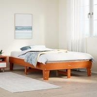 Bed Frame without Mattress Wax Brown 120x190 cm Small Double Solid Wood Pine