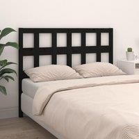 Bed Headboard Black 165.5x4x100 cm Solid Wood Pine