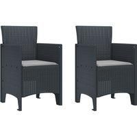 Garden Chair Set of 2 Anthracite, Light Grey