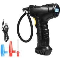 12V LED Tyre Inflator, Portable Car Tyre Pump 150 PSI with 4 Nozzle & Cooling System, Air Pump Tyre Inflation for Bikes, Football, Accessories