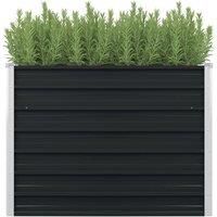 Raised Garden Bed Anthracite 100x100x77 cm Galvanised Steel