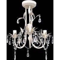Crystal Pendant Ceiling Lamp Chandelier Elegant White