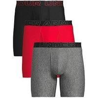 Under Armour Performace Tech 6Inch 3Pack Boxers - Grey/Black/Red