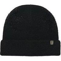Allsaints Metallic Star Beanie Hat - Black
