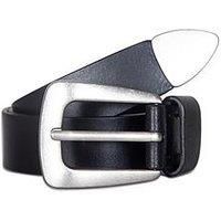Allsaints 32Mm Belt With Metal Tip -Black / Warm Brass