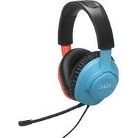 JBL Quantum 100N, Wired Over-Ear Gaming Headset with Detachable Mic, JBL QuantumSOUND Signature and Memory Foam, Compatible with Multiple Platforms and Windows Sonic Spatial Sound, in Blue/Red