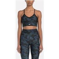 Reebok Womens Id Train Energy Camo Sports Bra, Black, S UK