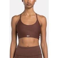 Reebok Womens Training Lux Strappy Medium Support Sports Bra - Brown