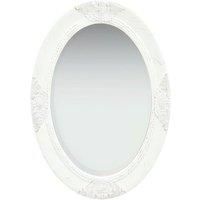 Wall Mirror Baroque Style 50x70 cm White