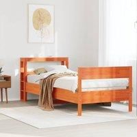 Bed Frame without Mattress Wax Brown 75x190 cm Small Single Solid Wood Pine
