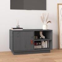 TV Cabinet Grey 70x34x40 cm Solid Wood Pine