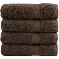 Premium Hand Towels SOLUND 4pcs Brown 50x100cm 600gsm