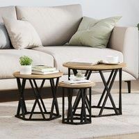 Nesting Side Tables 3 pcs Artisan Oak Engineered Wood