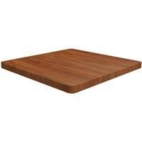 Square Table Top Dark Brown 70x70x4cm Treated Solid Wood Oak