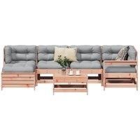 7 Piece Garden Sofa Set Solid Wood Douglas Fir