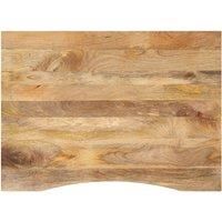 Desk Top with Curve 100x80x2.5 cm Solid Wood Rough Mango