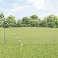 Welded Wire Fence with 13 Spike Posts 1.5x25 m Galvanised Steel