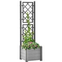 Garden Planter with Trellis 43x43x142 cm PP Stone Grey